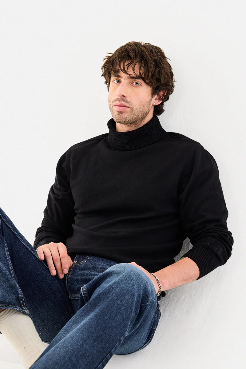 SNITCH 100% Cotton Flat Knit Turtleneck Sweater
